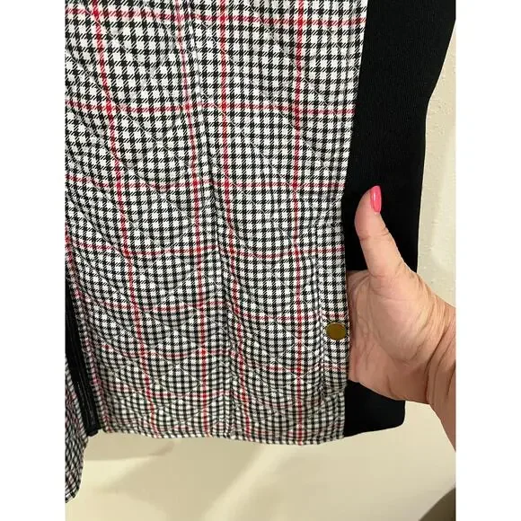 Kim Rogers Size Large Quilted Plaid Zip Vest w Snap Pockets Preppy Cozy - Picture 6 of 11